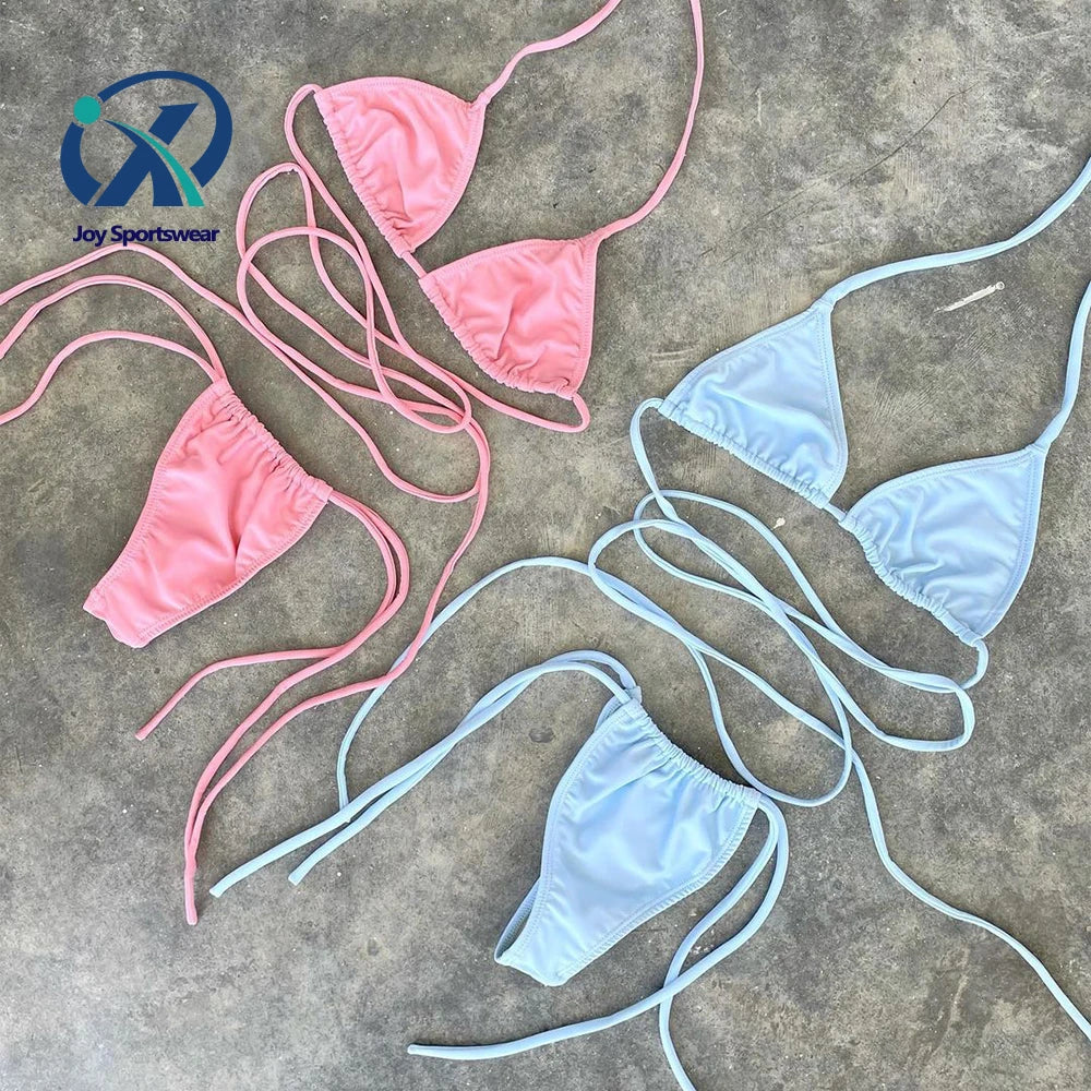 Hot Customized Swimwear Women OEM Backless Swimsuit Fashion Beach Vacation Underwear Two Piece Bikini