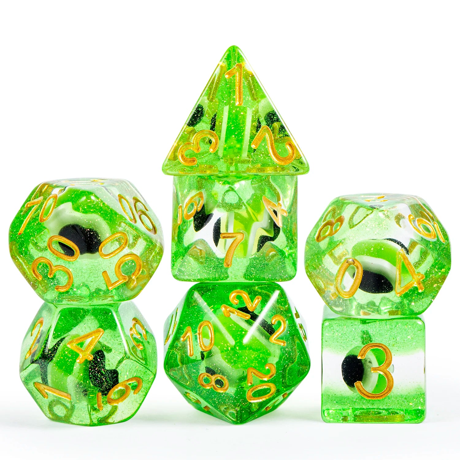 Factory Wholesale Dungeons and Dragons D&D Role Playing Games Polyhedral Resin Dice Set 16mm Square Green