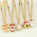 Fine Christmas Necklace Jewelry Fashion Santa Claus Christmas Tree Stainless Steel Pendant for Women Festival Gift