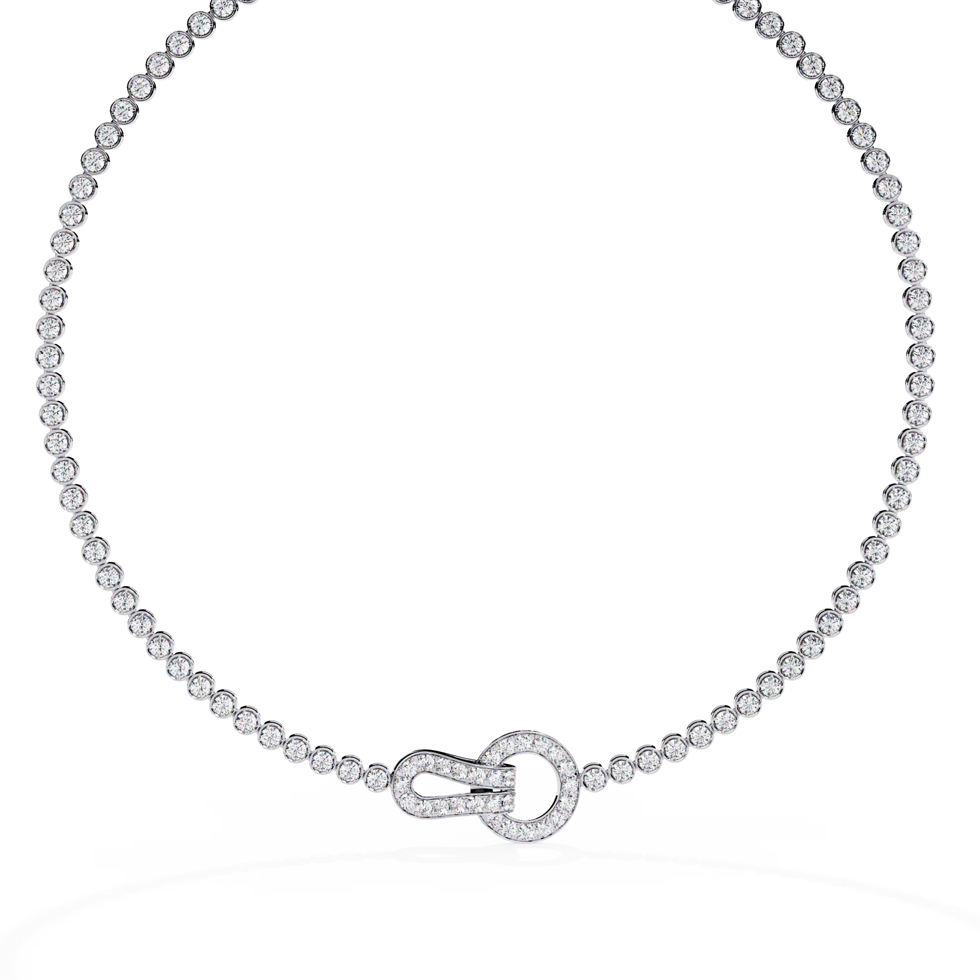 Luxury 6.42ct Natural Brilliant Cut Diamond Tennis Necklace 14K Yellow Gold IGI Certified Designer Lock for Women's Wedding