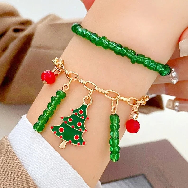 2024 Wholesale Christmas Bracelet Charm Xmas Gift Jewelry Accessories for Women Girls Kids Teens Family