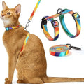 Comfortable Soft Lightweight Escape Proof Adjustable Multicolour Fabric Dog Cat Harness and Leash Set