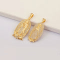 QIKU Wholesale Gold Plated Our Lady of Guadalupe Pendant Vintage Christian Religious Charms for Jewelry Making