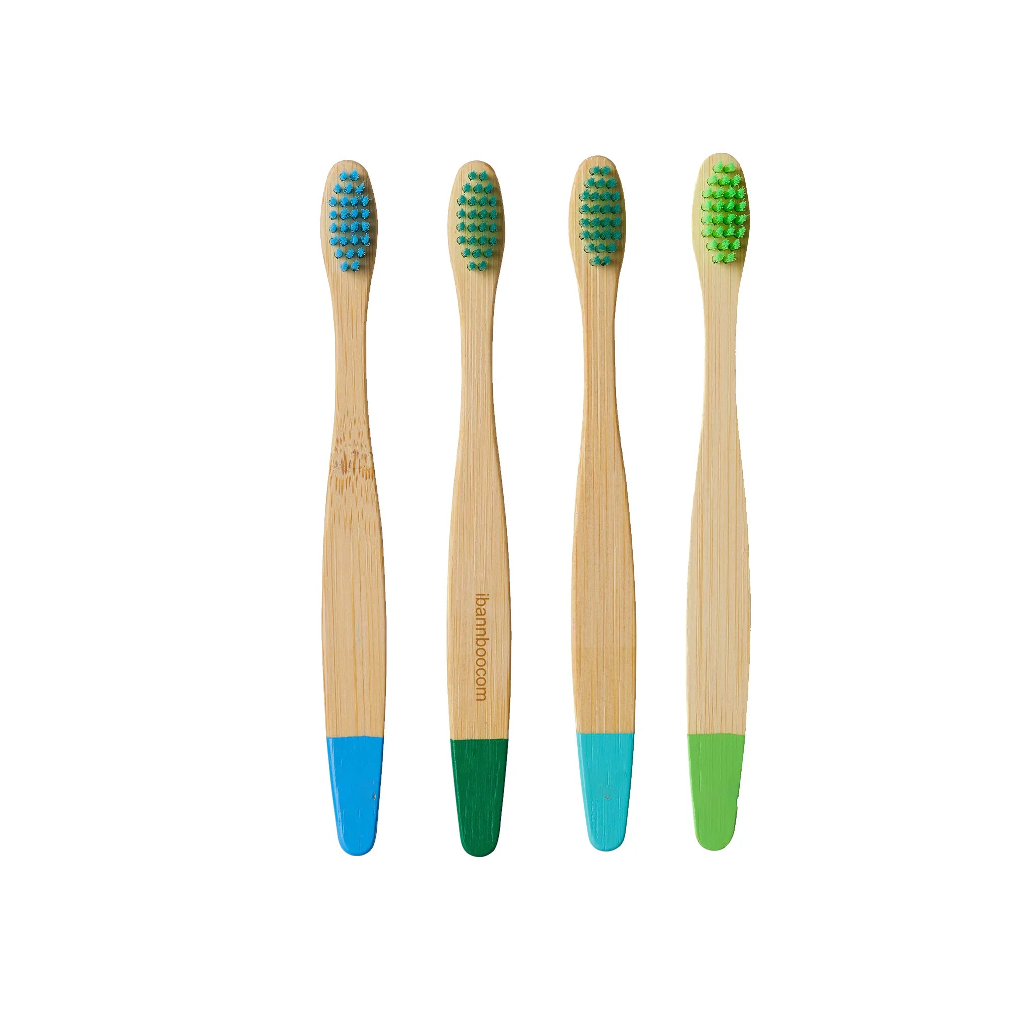 Wholesale Custom 4-Pack Set of Disposable Bamboo Toothbrushes for Kids Featuring Charcoal Bristles and Free Sample