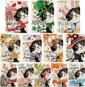 Cute Black Cat custom Garden Flags for Outside Kitten Yard Flags for All Seasons and Holidays Winter Yard Flag for Holiday Decor