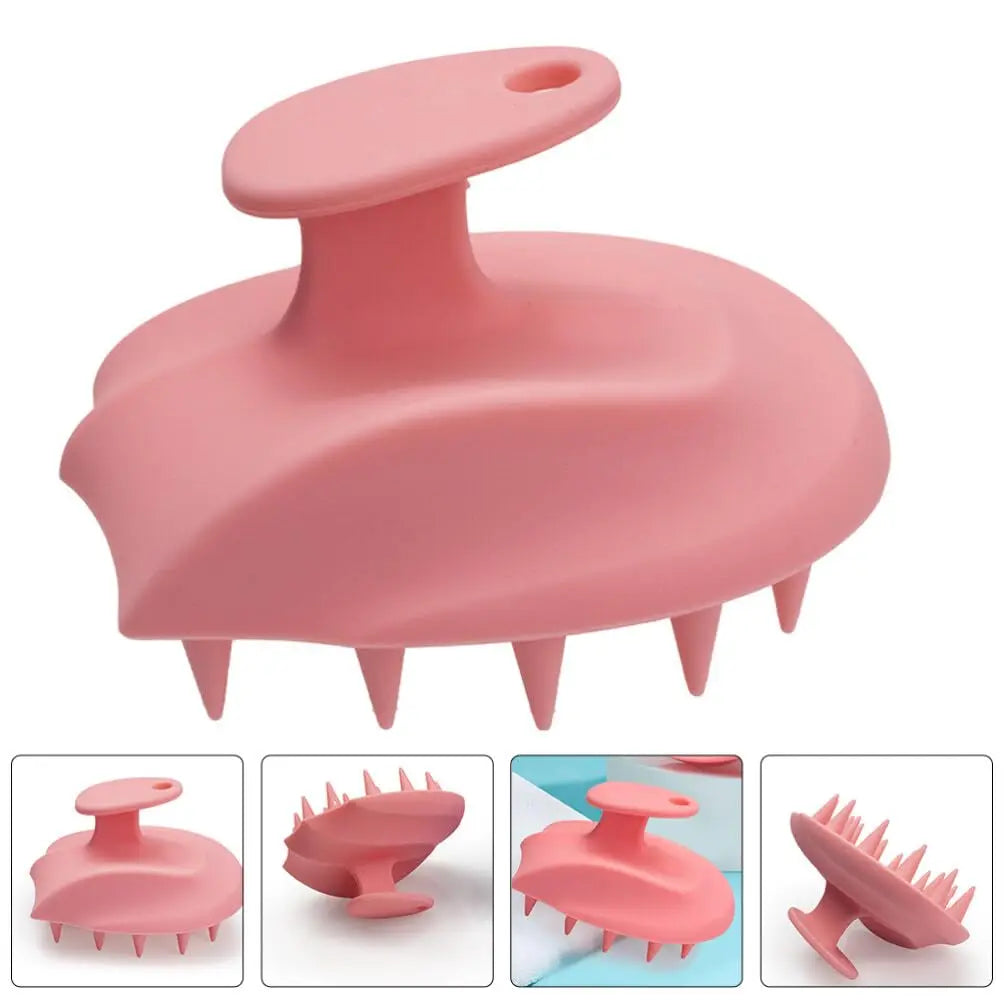 Perfect Palm Fit Use Scalp Clean Hair Wash Shampoo Brush with Soft Silicone Bristles for Dandruff Reduction and Hair Growth
