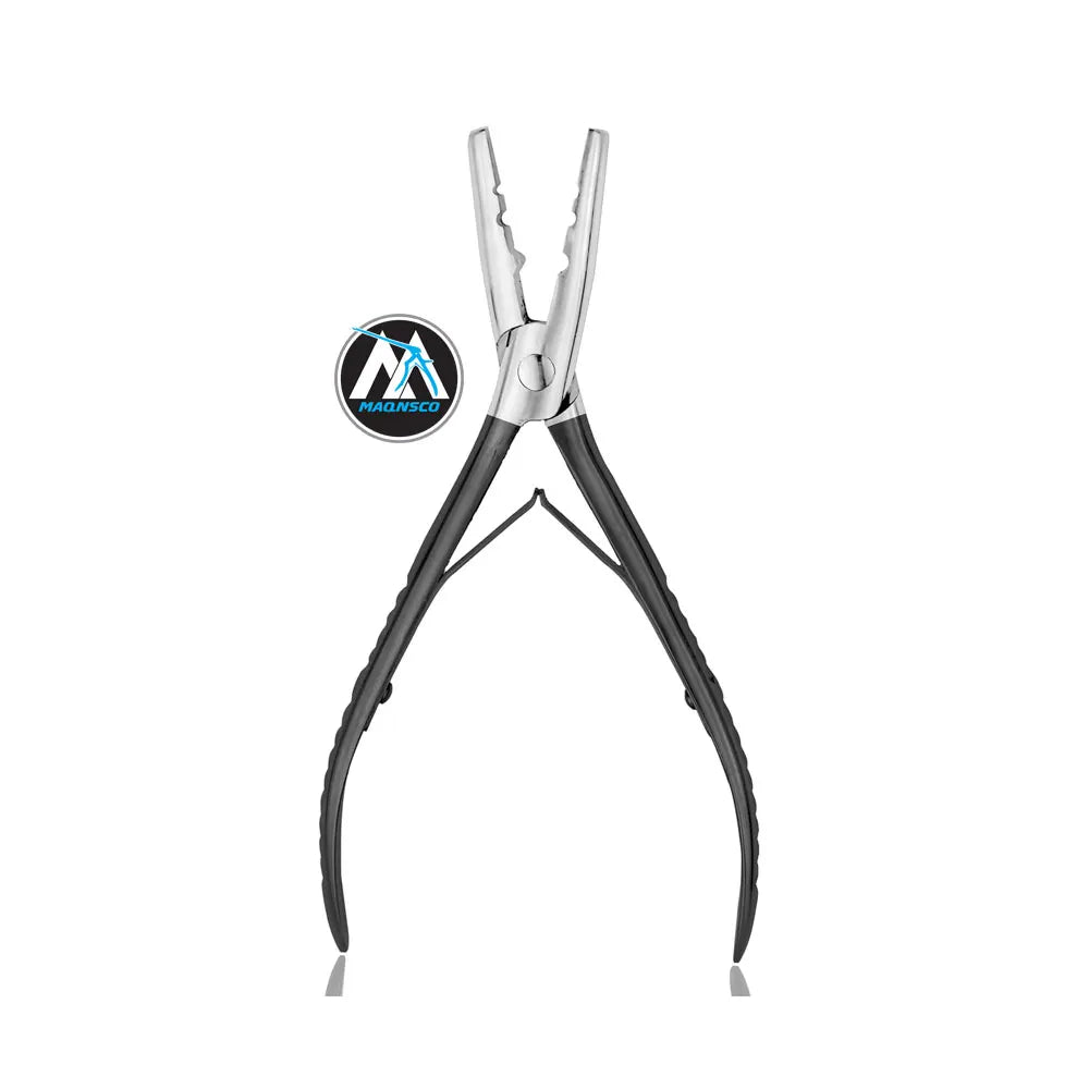 Professional Multi-Functional Stainless Steel Hair Extension Plier with Dual Holes for Seamless Hair Extensions-Black
