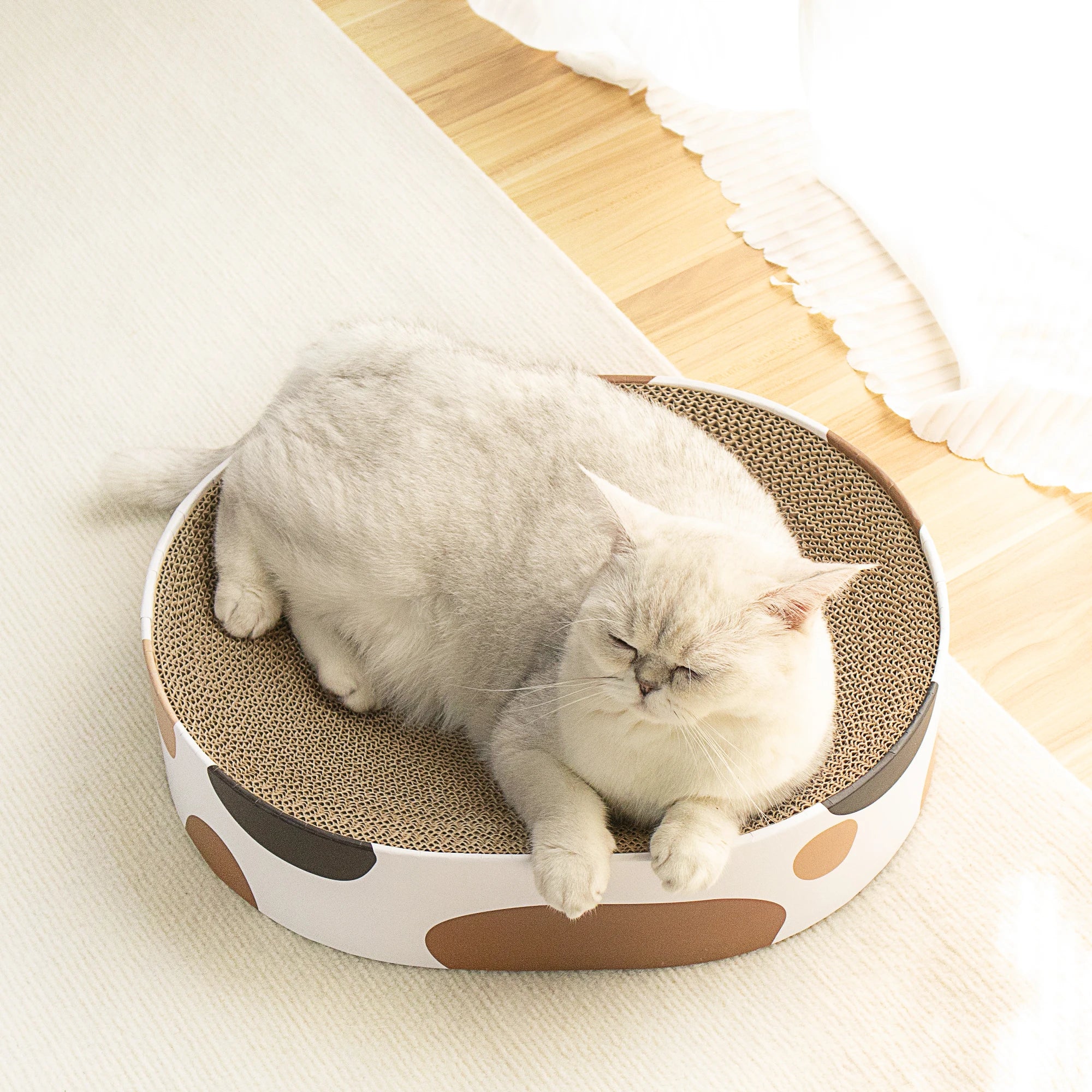 Hot Sale Cat Scratching Bed Cute Oval Cat Scratcher Nest Made of Corrugated Paper