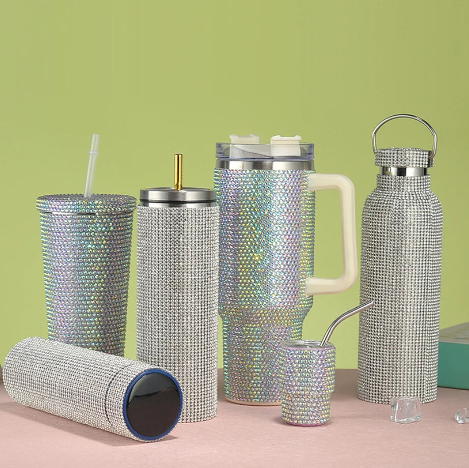 Stainless Steel Vacuum Flask Gift Set Luxury Diamond 500ml Vacuum Flask Gift Sets for Women