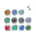 New Children's Wedding Titanium Labret Piercing Gradient Fireworks Zircon Brilliant Cut Rose Cut Cartilage Conch Piercing