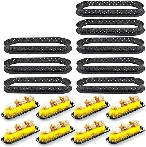 Oval Circle Cake Mold Cake Cutter Baking Rings Pastry Tart Ring Perforated Non Stick Bakeware Pastry Cutters Ring for Decoration