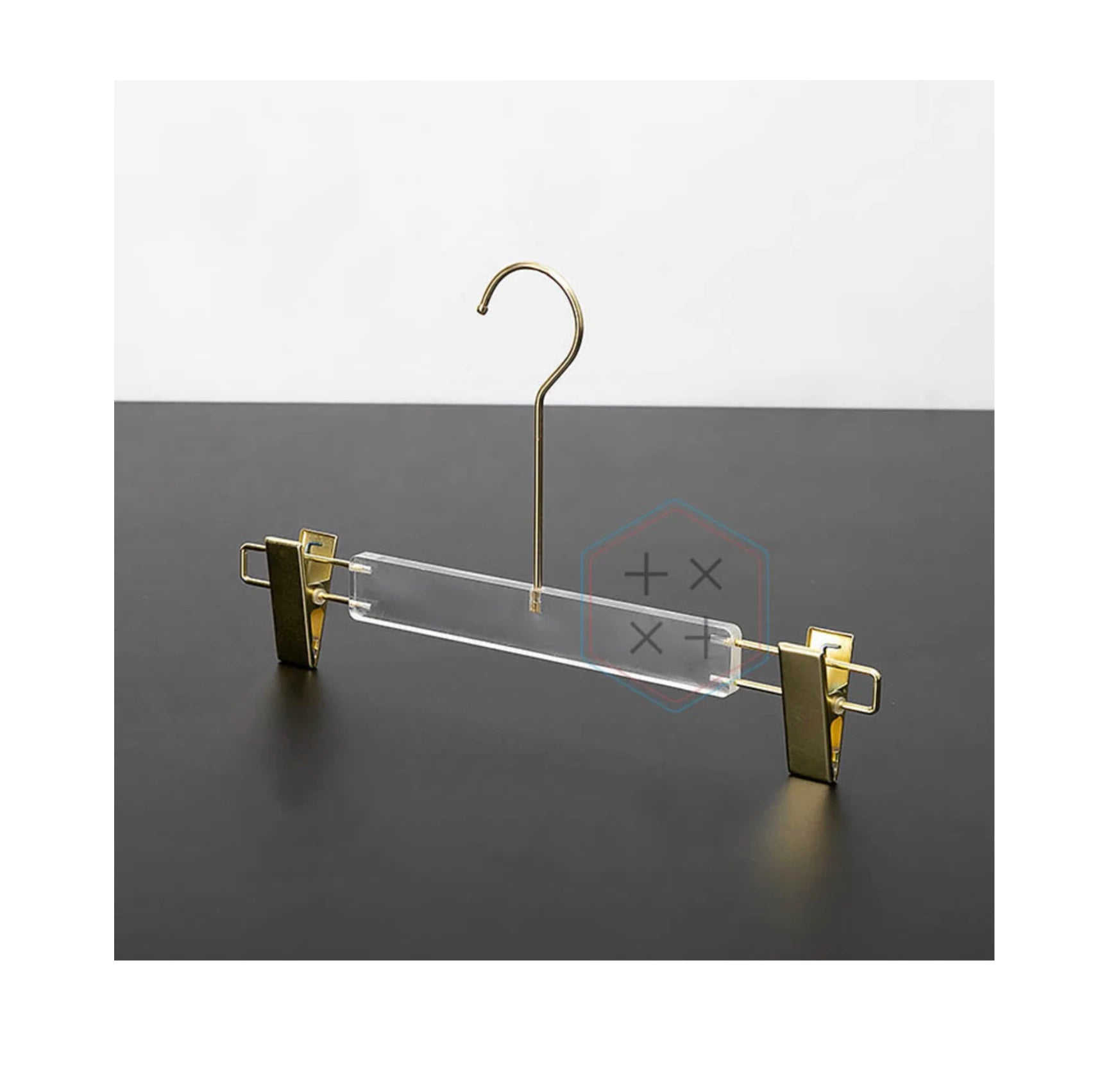 AS 32 cm Transparent Hanging Hook Whole Metal Plastic Custom Logo Clear Acrylic Trousers Display Pants Hanger
