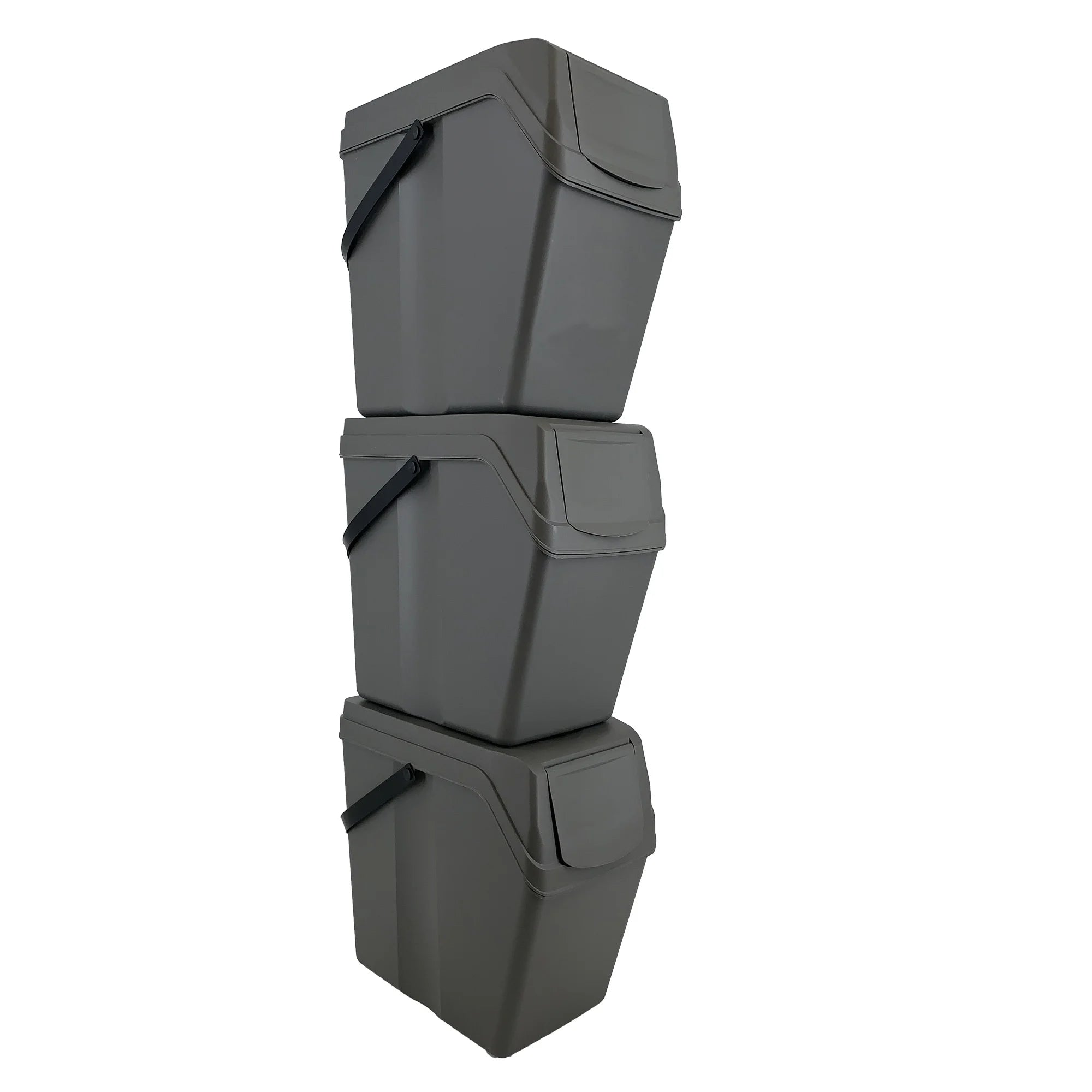 Set of 3 KEDEN SORTIBOX recycling bins grey volume 3x25L
