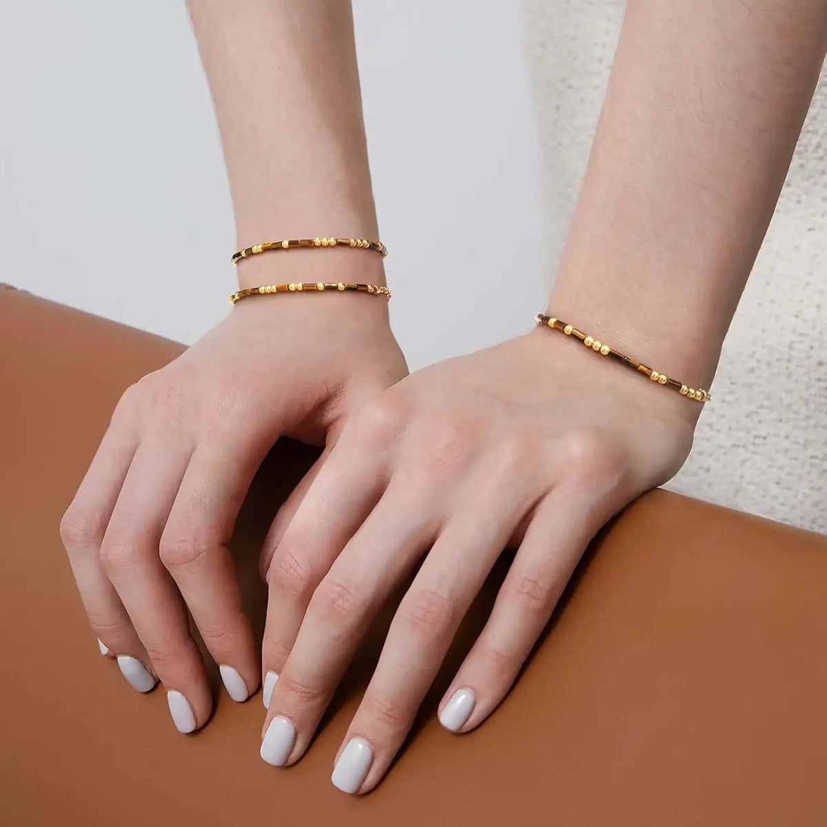 Hot Sales Gold Plated Chain Bracelet Morse Code Tiger Eye Stone Mixed Bracelet to My Daughter MegaBDM
