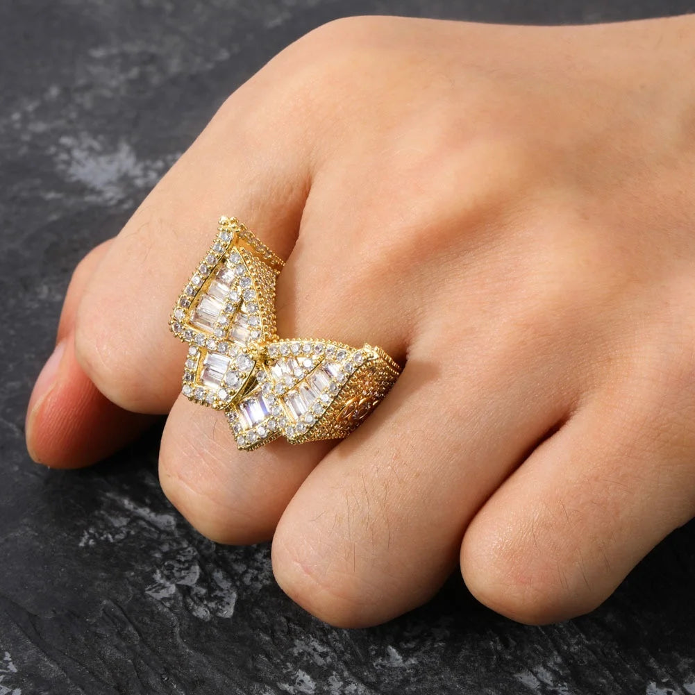 Luxury Butterfly Design Lab Diamond Engagement Wedding Ring New Elegant Stylish Refined Tasteful Jewelry Gifts Fashion Rings