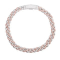 Wholesale Christian Fashion Bling Bling Jewelry Unisex Hip Hop CZ Two Tone Color Rose Gold Charm Necklace Gift