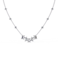 Five Stone Emerald Cut Lab Grown Diamond Classic Car Necklace for Women Lightweight 14K Gold Plated Gift Fine Jewelry