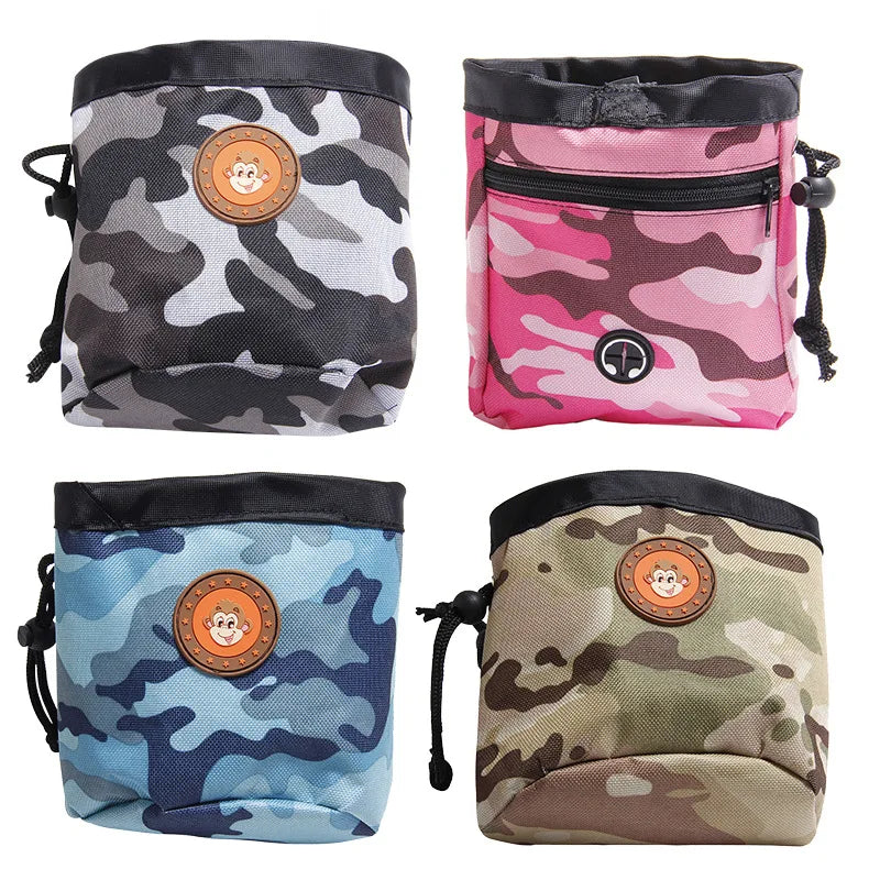 Camouflage Reward Puppy Dog Treat Food Container Training Pouch Kit Food Dogs with Bag Treat