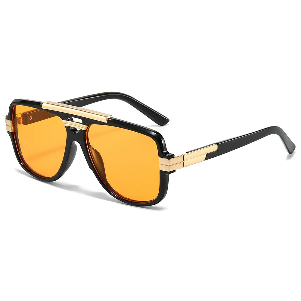 Newest Custom Logo 2025 Vintage Men Women Metal Pilot Sun Glasses UV400 Double Bridges Square Sunglasses Men Women MegaBDM