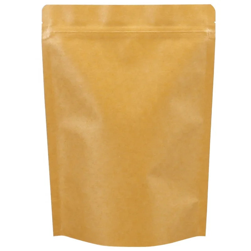 Ready to Ship Small min Order Quantity Stand up Zipper Zip Lock Kraft Paper Bag