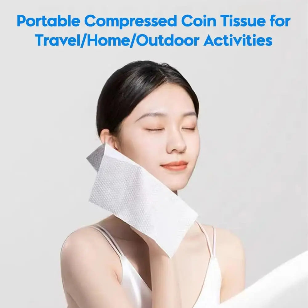 Compressed Cotton Hand Towels White Multi-Purpose for Travel Camping Home MegaBDM
