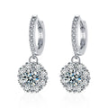 XEZ048 Fashion S925 Sterling Silver Gemstone Moissanite Luxury Fine Jewelry 05 Carat Moissanite Hoop Earring for Women