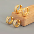 QIKU Wholesale Non Tarnish Gold Plated Earrings Jewelry Classic Zircon Stud and Thick Hoop Earrings for Women