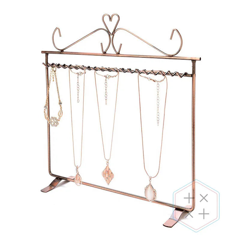 Brass Metal Steel Hanging Rack Jewelry Stand Organizer Modern Luxury Design Durable Lightweight 32x6x33cm Bracelet Earring