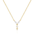 CANNER  Adjustable Marquise Simple Diamond Necklaces for Women Fashion Stone Horse Eye Zircon 925 Silver Gold Plated Necklace