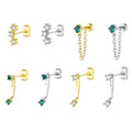 Simple Gold Plated Screw Back Earrings Shiny Cartilage Tassel Stud Earrings to My Daughter