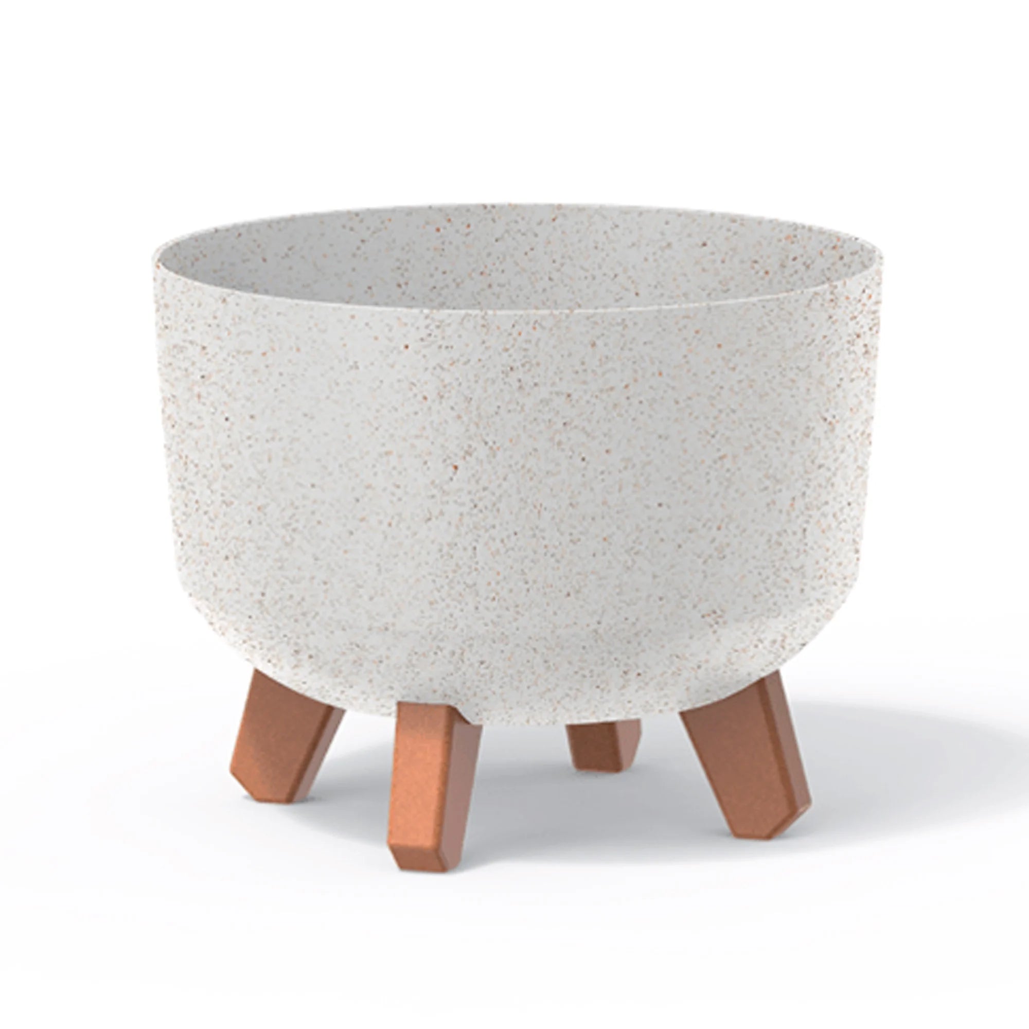 Off-white flower pot without reservoir GRACIA collection 23.5 x 23.5 x 18.7 cm capacity of 5.1 L.