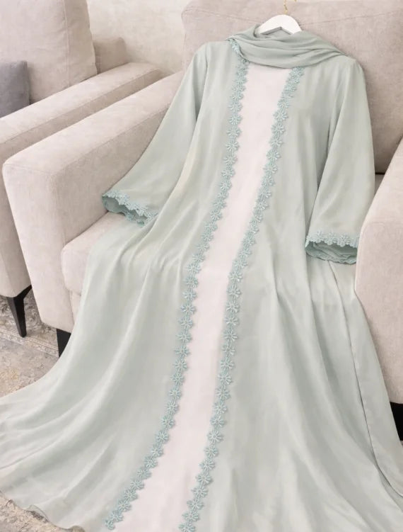 YKD058 Muslim Dress Wome Islamic Clothing Hijabs Traditional Summer Chiffon Lace Elegant Adorable Abaya Muslim Fashion