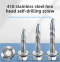 410 Stainless Steel Hexagon Head Self-drilling Screwswith Washer-equipped Swallowtail Nails.