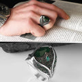 Wholesale Azuris VALKH1180 925 Sterling Silver Ottoman Style Men's Ring with Naturel Stone Agate Handmade Turkey