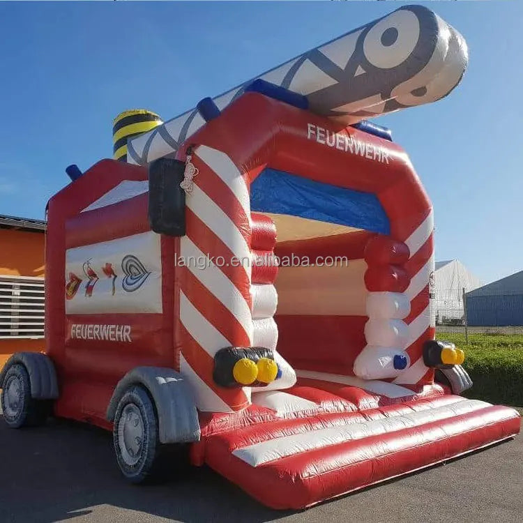 Hot Sale Slide Combo Firefighter Bounce House Fire Fighting Truck Bouncy Castle Jumping Castle for Sale