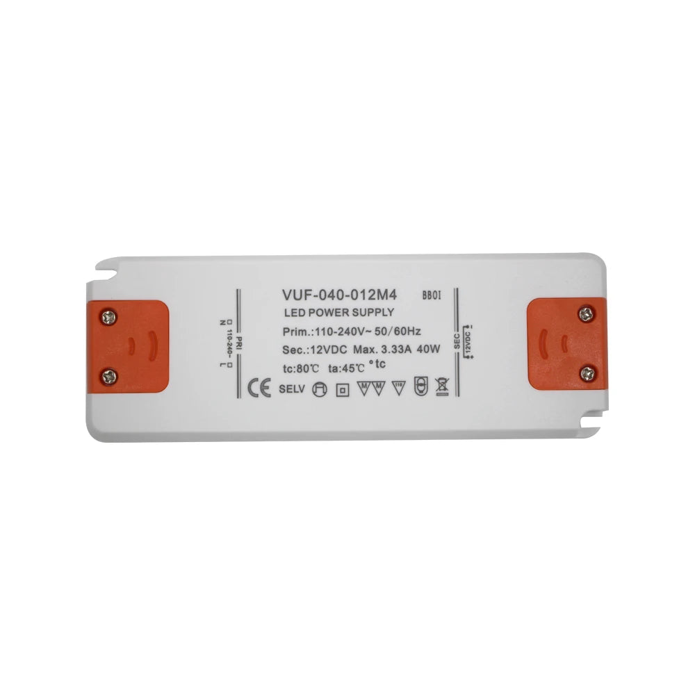 CE Certified 40W Ultra-Thin Constant Voltage LED Power Supply High Power Factor AC-DC Energy Transfer Single Output LED Lighting