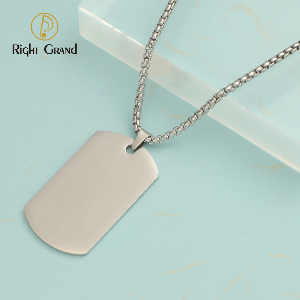 Fashion Chains Necklaces Men's Hiphop Custom Laser Engraving logo Pendant and Charm Necklace Classic Jewelry MegaBDM