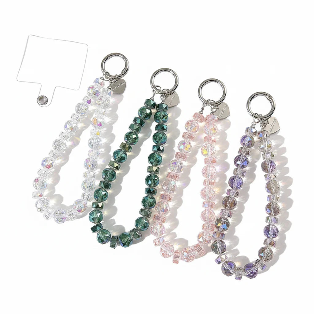 Crystal Handmade Beaded Bracelet Keychain Bag Charm