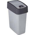 Premium Trash Can with Hinged Lid Soft Touch 10L Silver