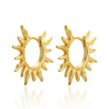 Nagosa Trendy Waterproof Jewelry 18k Gold Vermeil 925 Sterling Silver Sunburst Huggie Hoop Earrings for Girls Women