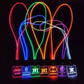 Custom Bar Concert Festival Work ID Business Card Luminous Acrylic LED Flashing Light up Name Tag Badge With Lanyard
