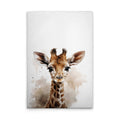 Made In Germany - Home Decor Canvas Picture Baby Giraffe Nursery - Wall Painting Mural In White And Brown - Stretcher Frame Art