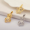 QIKU Wholesale Sea Life Ocean Octopus Charm Cute Kids Animal Pendants | Cubic Zirconia Ocean Charms for Jewelry Making Charms