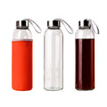 Brief Design Sustainable Empty Glass Drink Bottle  Drinking Sports Clear Water Bottle for Soft Smoothie Beverage