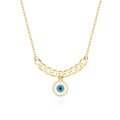 CANNER S925 Sterling Silver Cuban Chain Enamel Devil's Eye Charm Necklace Drop Oil 18K Gold-plated Handmade Jewelry Wholesale