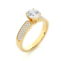 Indian Women's Lab Grown Diamond Customizable 14K Yellow Gold Solitaire IGI Certified Proposal Ring for Wedding and Engagement