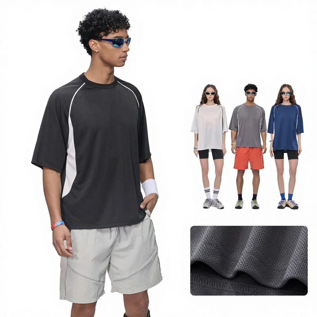 Lightweight Breathable Mesh Short-sleeved T-shirt for Men Customizable High-quality Wholesale Supplier