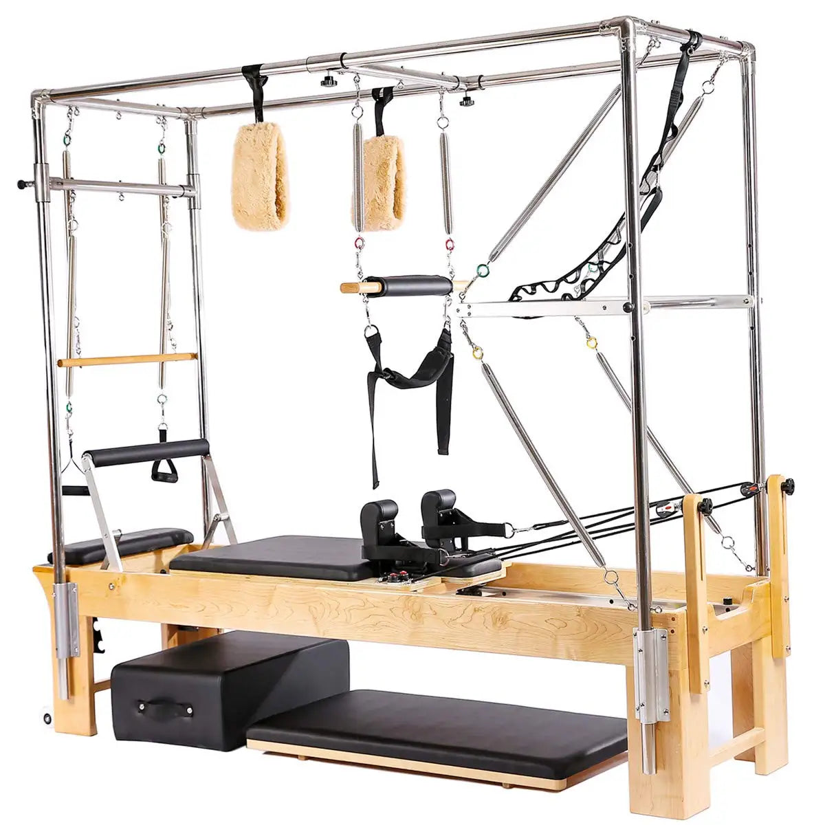 Home Use White  Custom Sports Gym Equipment Wooden Bed Reformer Pilates cadillac