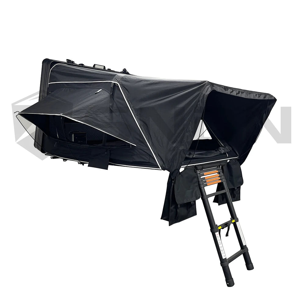 SNDN 4wd Hard Shell Side Open Rooftop Tent 2 Person Side Folding Car Rooftop Tent Hardtop Rooftop Tent with 2.3m Ladder