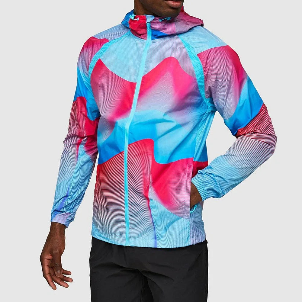 Outdoor Waterproof Windbreaker Men Hooded Running Jacket Zip up Custom Sports Lightweight Coats for Men